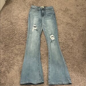 Altar'd State Light Blue Distressed Flare Jeans